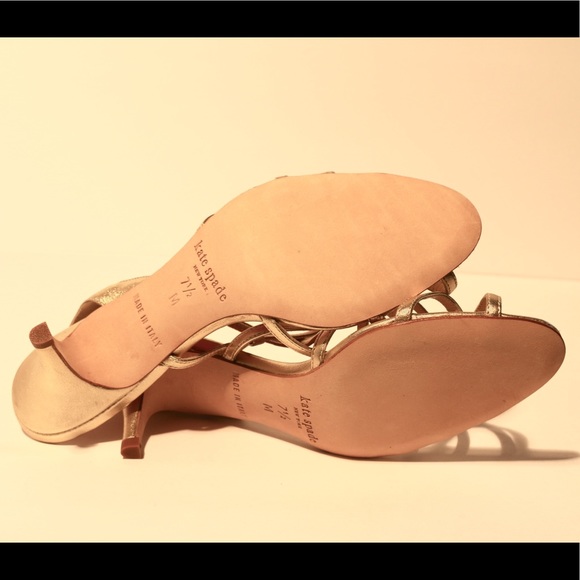 Kate Spade - Gold Strappy Heels Formal Shoes - Picture 7 of 7